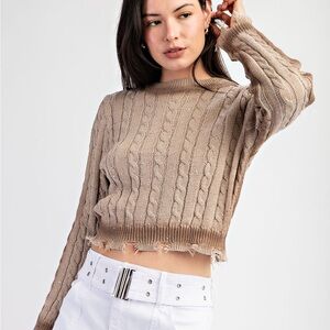 Cable Knit Tan Sweater